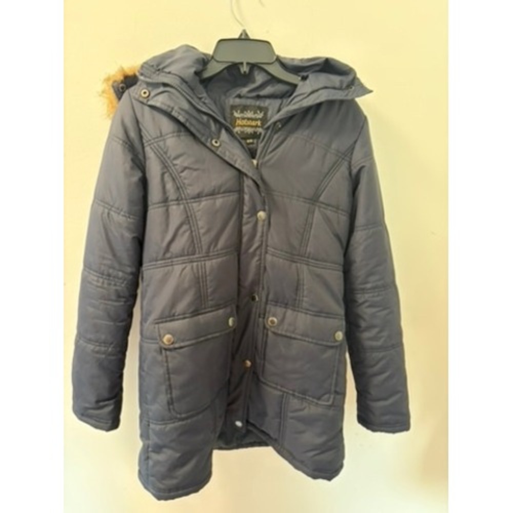 Holstark Cabincore Puffer Parka Jacket Faux Fur Hood Womens Medium